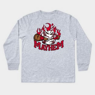 Mayhem with Angry Ball Kids Long Sleeve T-Shirt